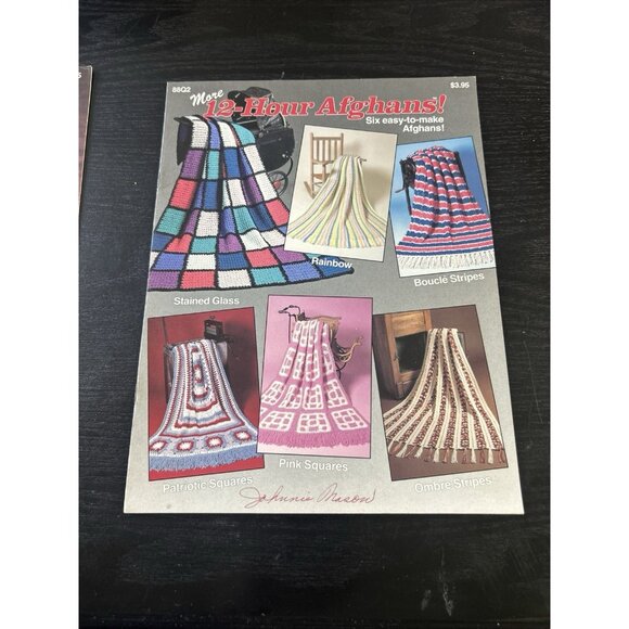Lot of 2 Needlecraft Shop More 12 Hour Afghans 6 Easy To Make Crochet Patterns - Picture 3 of 7